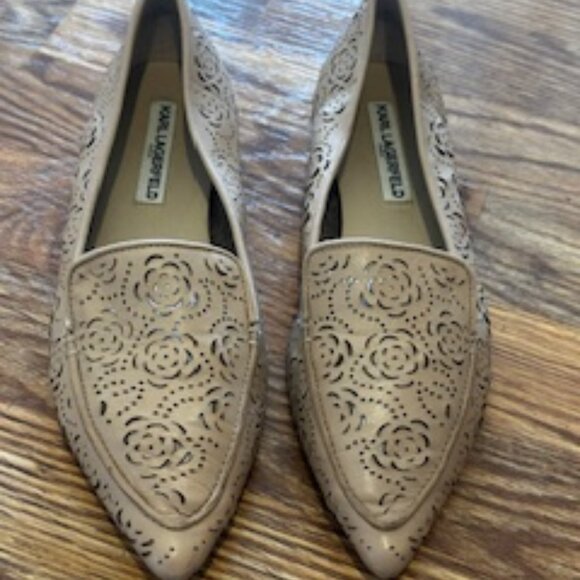 Karl Lagerfeld Shoes - Karl Lagerfeld Leather Loafers in beige leather size 8.5